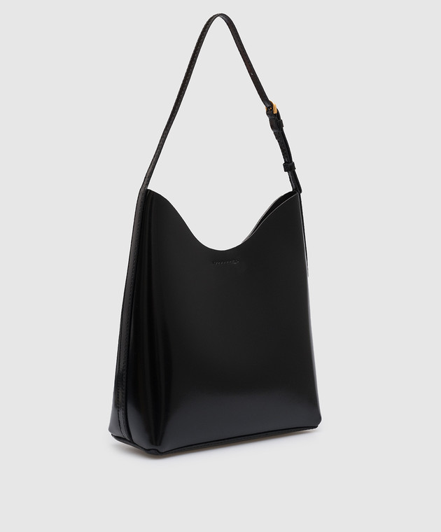 Gianni Chiarini - Livia logo embossed leather hobo bag in black ...