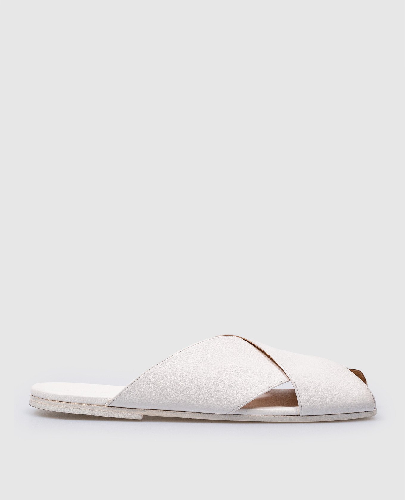 White leather flip-flops