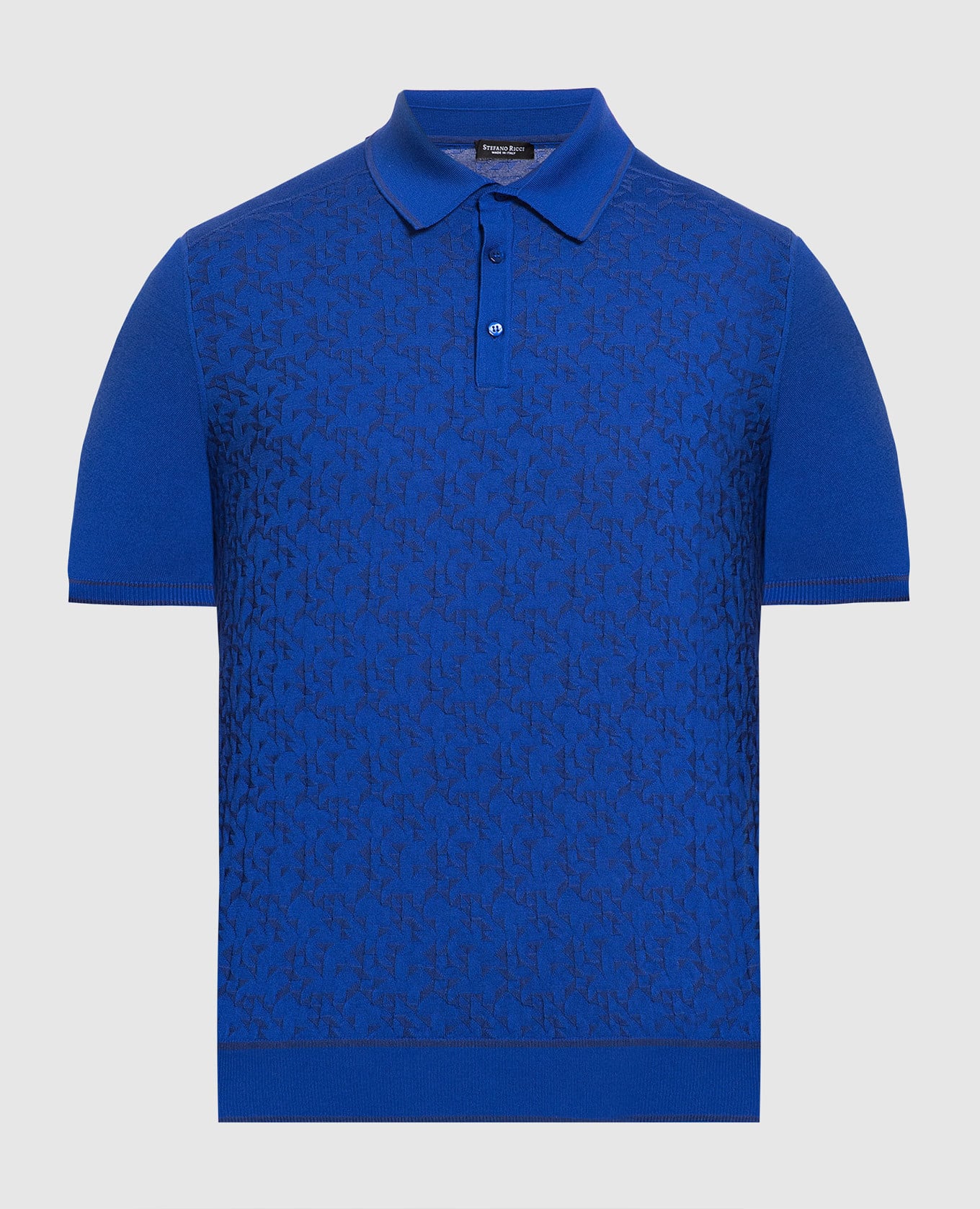 

Синее поло в тканый узор, Синий, Поло