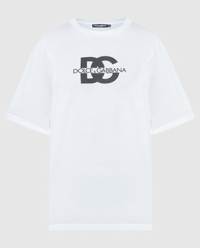 Dolce&Gabbana Біла футболка з принтом монограми логотипа G8PN9TG7M1C