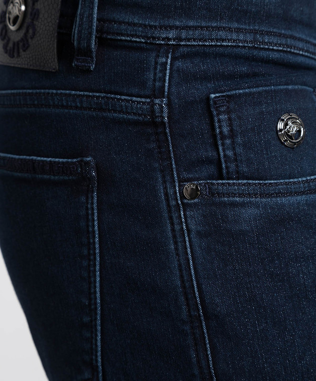 Scissor Scriptor Темно-сині джинси Costantino із металевим логотипом COSTANTINOT1387824 зображення 5