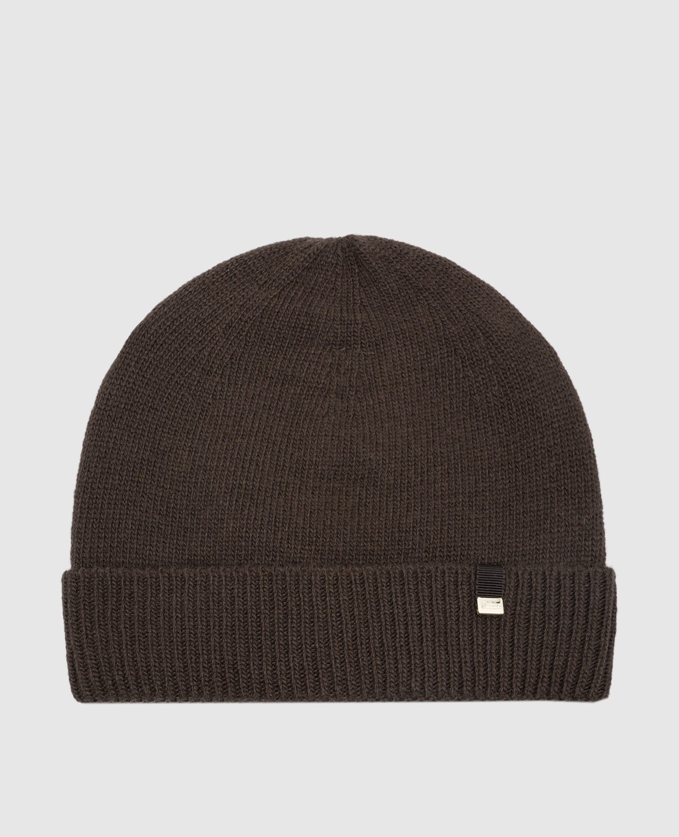 Brown wool cap with logo