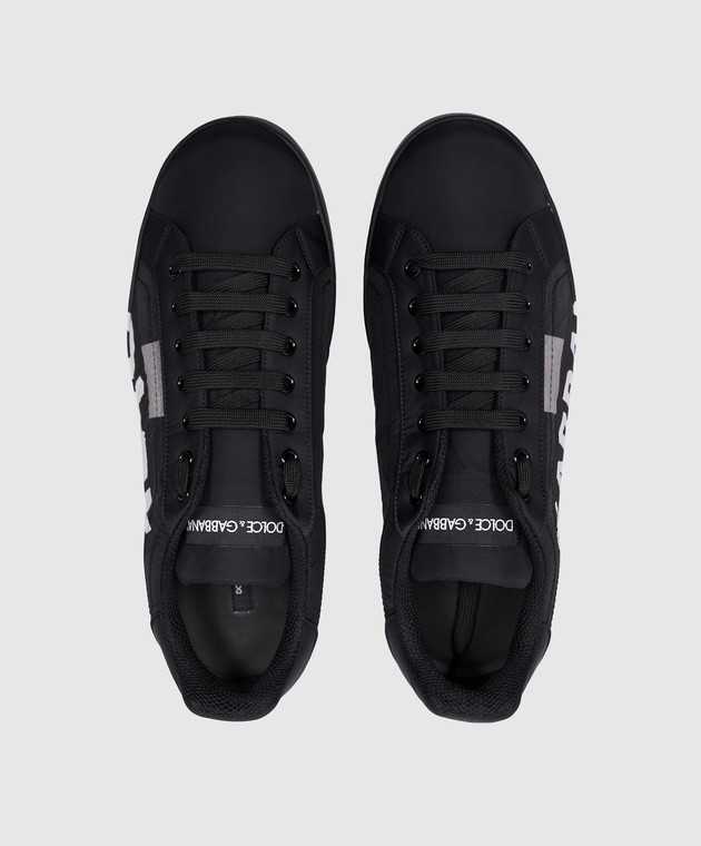Dolce&Gabbana Black Portofino sneakers with contrasting logo CS1772AJ993 image 4