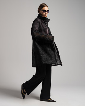 Ermanno Scervino Черное ажурное пальто D440D323YUE