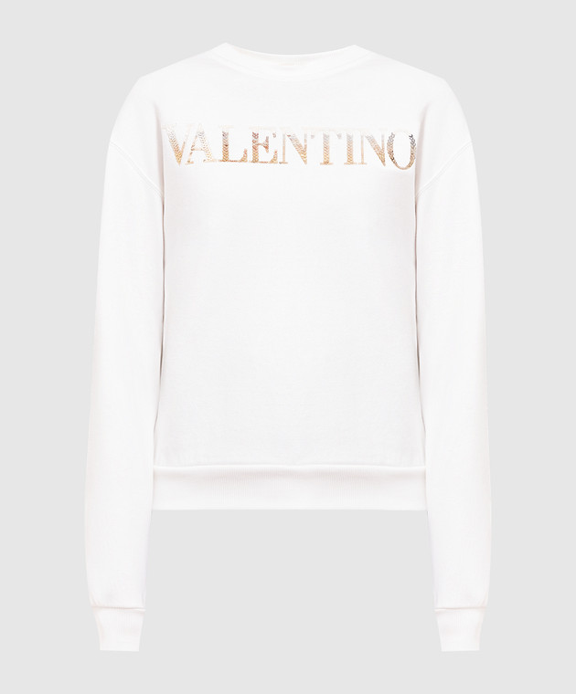 White sweatshirt with sequin logo