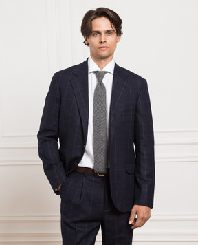 Brunello Cucinelli Серый галстук из кашемира в жаккардовый узор MM8810018