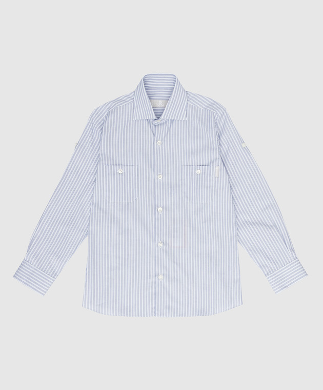 Stefano Ricci Children's blue striped shirt YC003198LJ1705