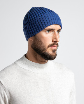 Cashmere&Whiskey Синяя шапка из кашемира 201C