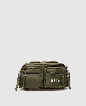 MSGM Цветная сумка хаки с логотипом. 3640MZ31628