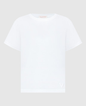 Valentino Белая футболка с вышивкой логотипа 4B3MG21Z8GD