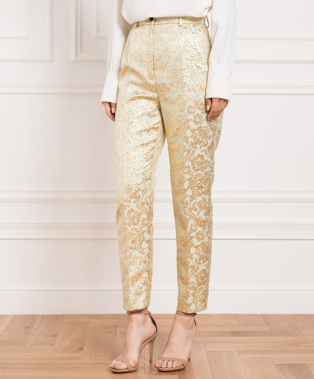 Dolce&Gabbana Green pants in a textured pattern FTA6STHJMLB image 3