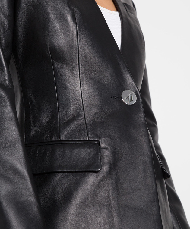 The Attico - Black leather jacket 227WCG40L056 buy at Symbol