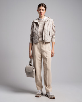 Brunello Cucinelli Бежевый стеганый жилет MB5742787