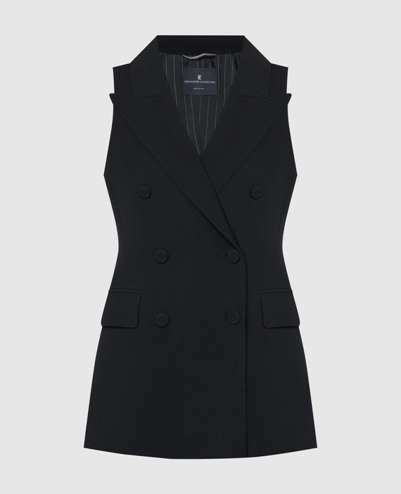 Black double-breasted waistcoat