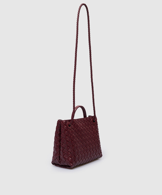 Bottega Veneta Бордовый кожаный тоут Andiamo с плетением 766014VCPP1 изображение 2