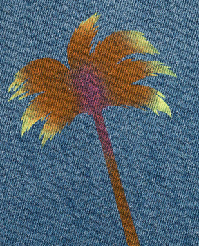 Palm Angels Дитяча синя джинсова куртка Rainbow PA Med Wash PBYE001S23DEN001