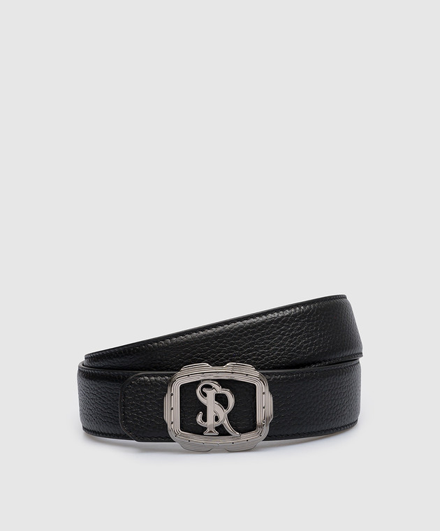 Stefano Ricci Black leather strap with logo N381VKC574U