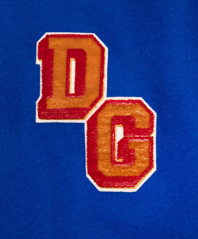 Dolce&Gabbana Детский синий бомбер с логотипом с аппликацией L42B54G7JU0 изображение 3