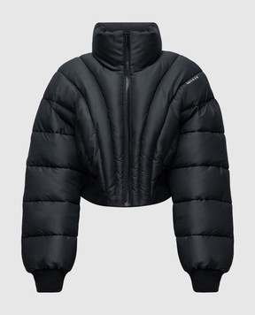 Thierry Mugler Чорна стьобана куртка з логотипом 23W1BL0102873
