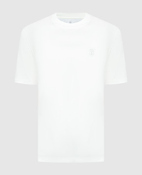 Brunello Cucinelli Біла футболка з принтом логотипа M0B138440