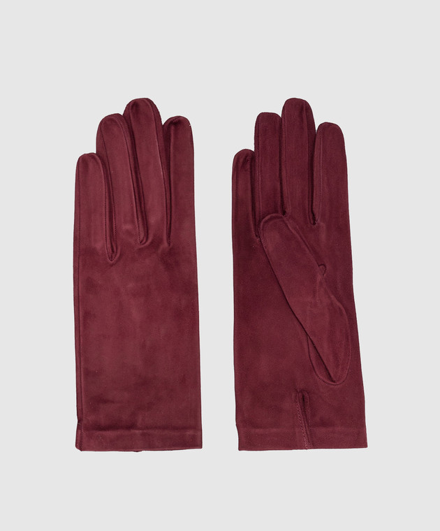 Sermoneta Gloves Burgundy suede gloves 305A