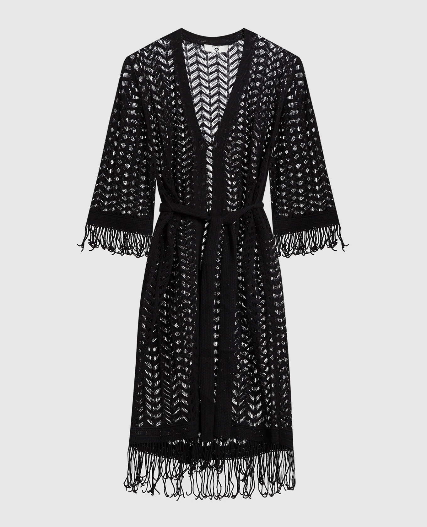 

Черный кардиган с бахромой, Кардиганы