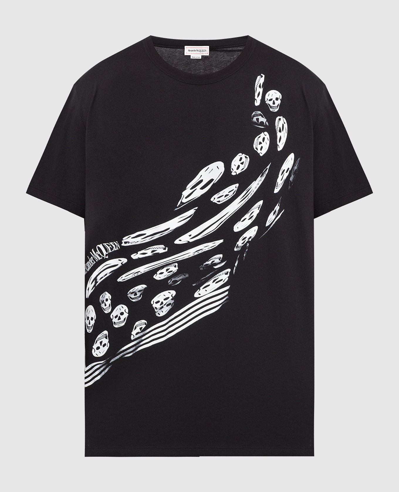 Alexander McQueen - Черная футболка с принтом Skull 727281QUZ20 купить ...