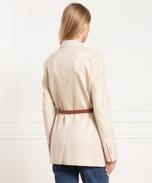 Loro Piana Светло-бежевый жакет из кашемира FAM5340 изображение 4