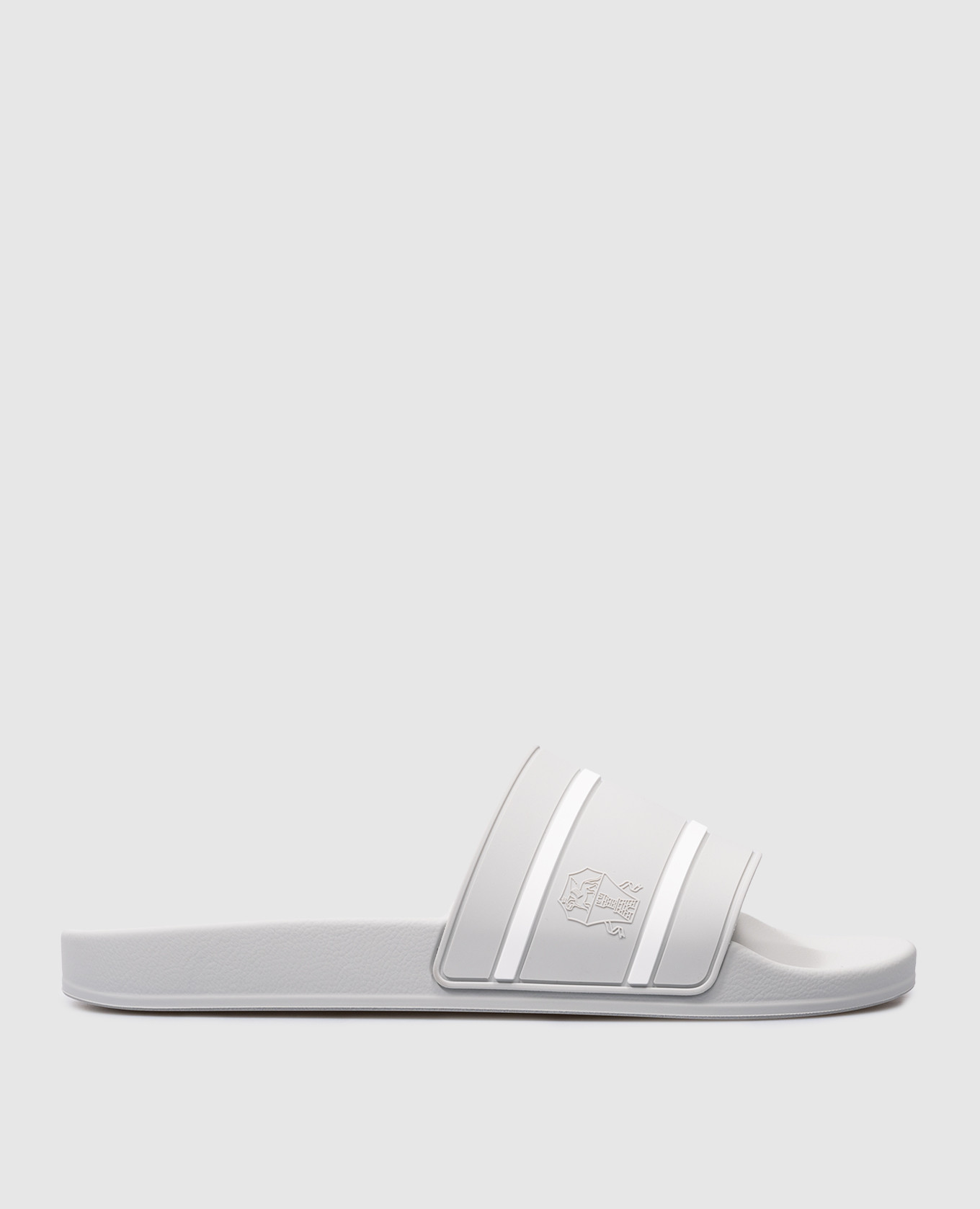 Gray sliders with textured logo