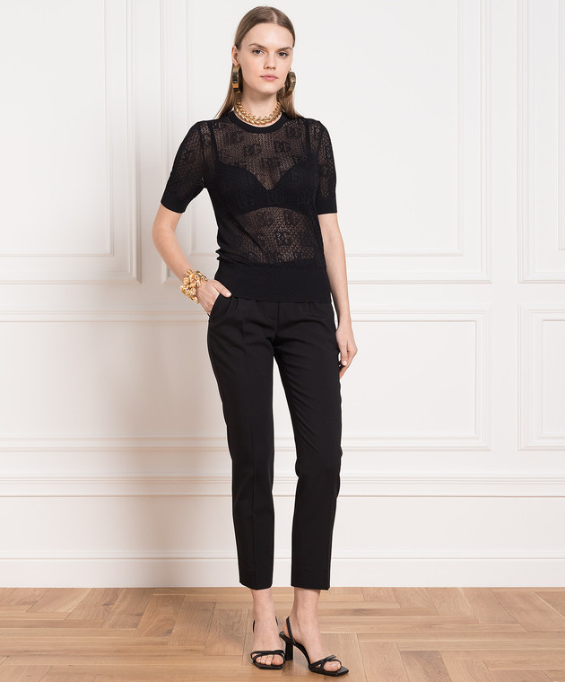 Dolce&Gabbana Чорні штани з вовни FT0CXTFUBAJ зображення 2