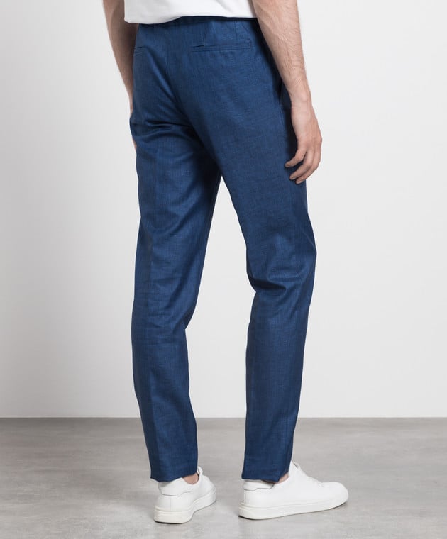 Enrico Mandelli Blue trousers made of linen, wool and silk GYM02B3716 image 4