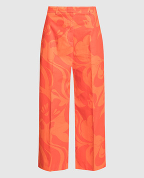 Etro Помаранчеві штани в абстрактний принт D122334280