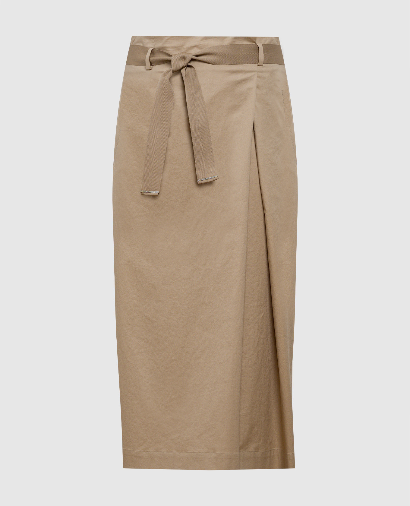 Brown midi skirt with monil chain