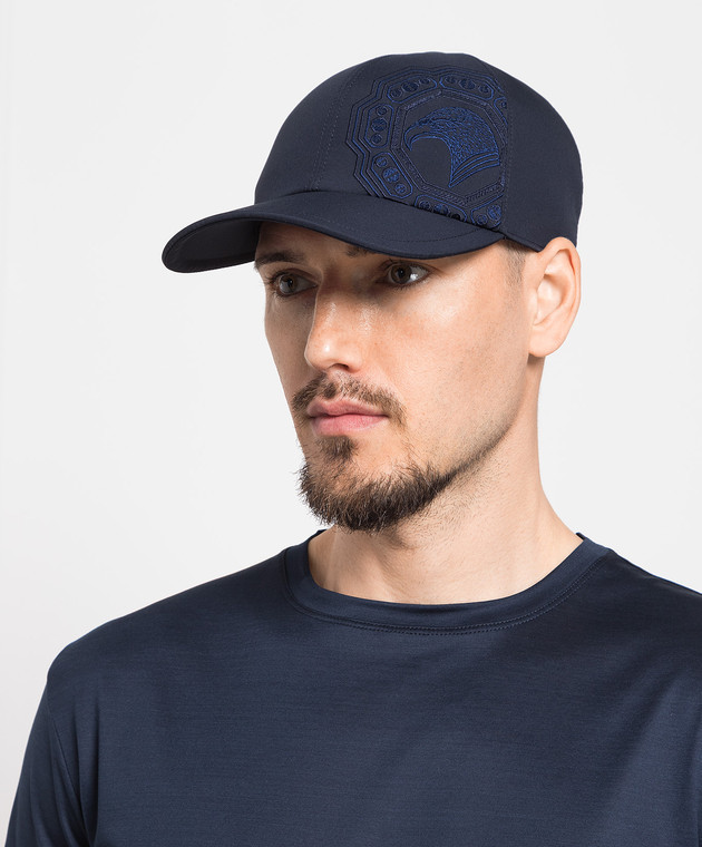 Chapeau De Luxe En Cuir Stefano Ricci Taille L (US) / 46 - Bleu, Neuf Avec étiquettes