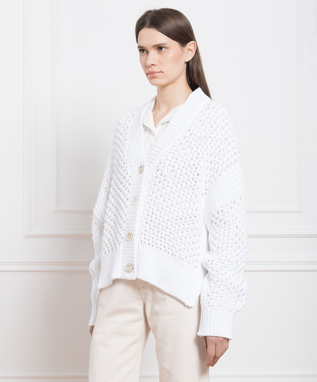 Brunello Cucinelli Белый кардиган M8E367516 изображение 3