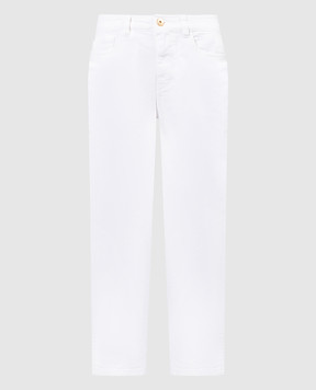 Brunello Cucinelli Білі джинси з патчем логотипа MB057P5732