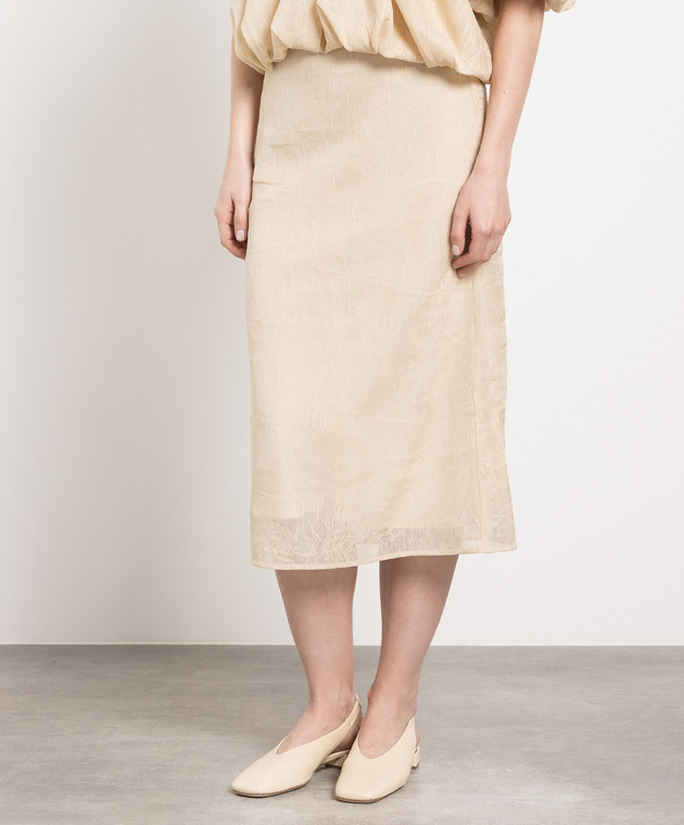 CO Beige skirt with a reaper effect 3023OPLS image 3
