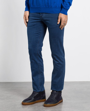 Stefano Ricci Сині джинси з патчем логотипу MFT24S2150Z901BL