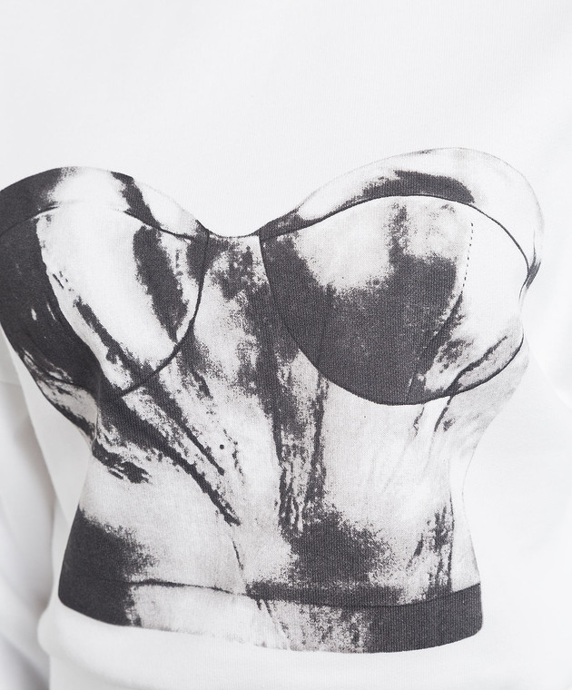 Alexander McQueen White sweatshirt with Beautier print 735221QZAHV изображение 5