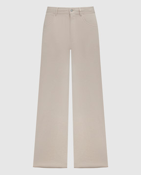 Maison Margiela MM6 Бежевые брюки с вышивкой логотипа S62LB0151S25596
