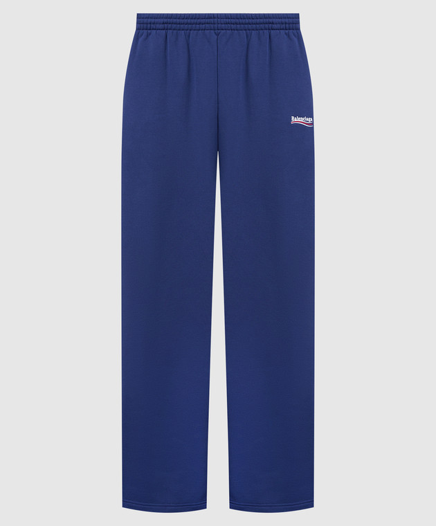 Balenciaga Сині спортивні штани з контрастною вишивкою логотипу 674594TKVI9m