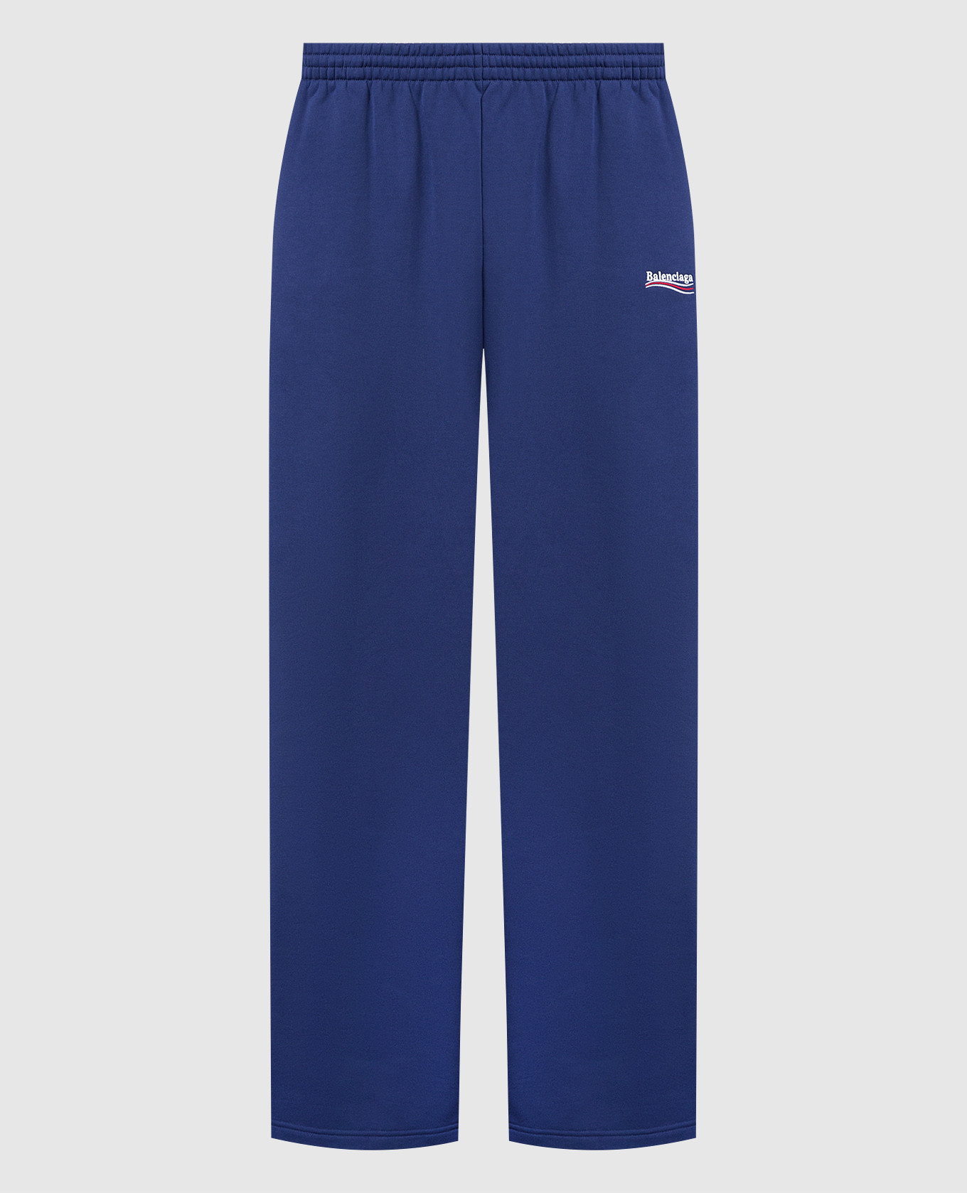 Синие спортивные брюки с контрастной вышивкой логотипа