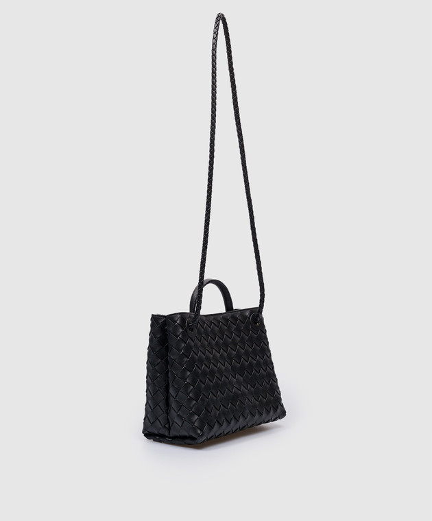 Bottega Veneta Черный кожаный тоут Andiamo с плетением 766014VCPP1 изображение 2