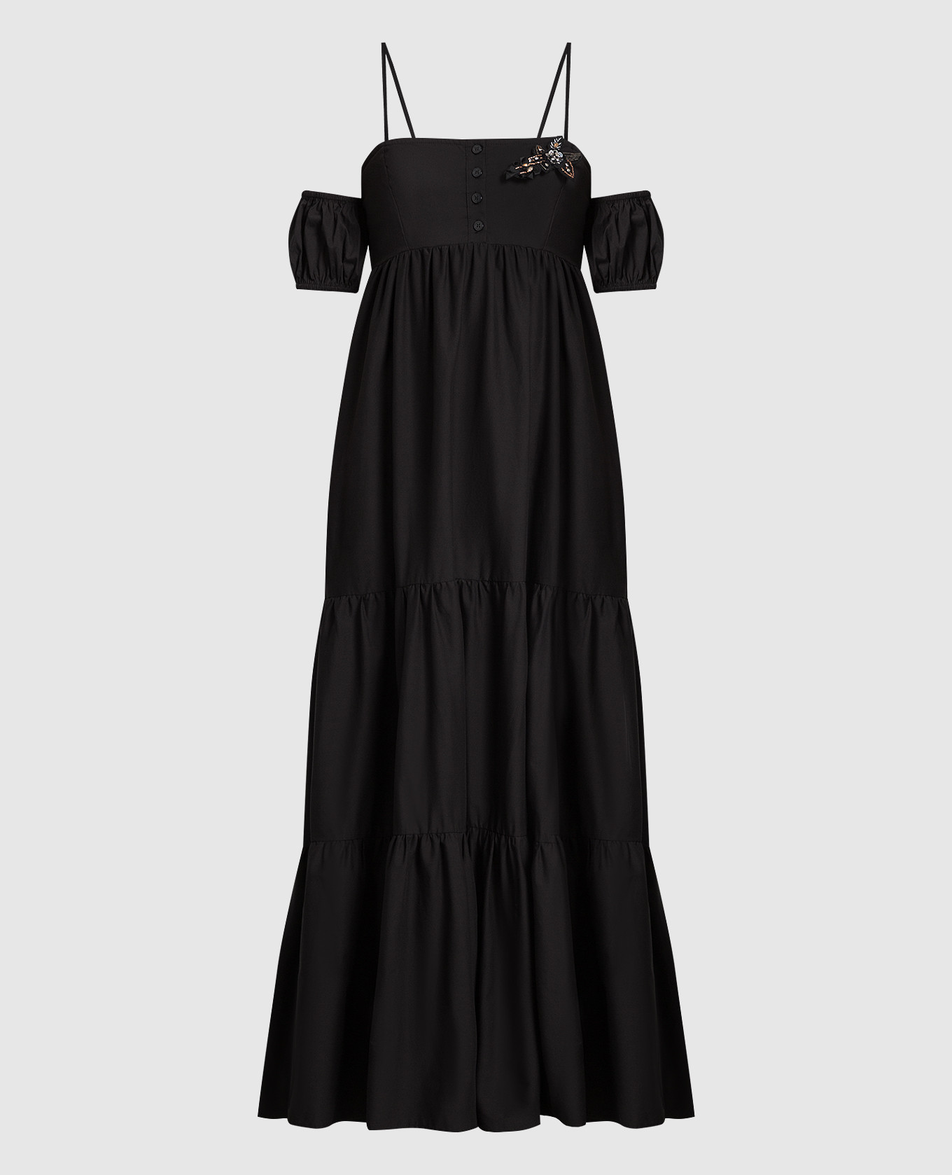 Black dress with frills