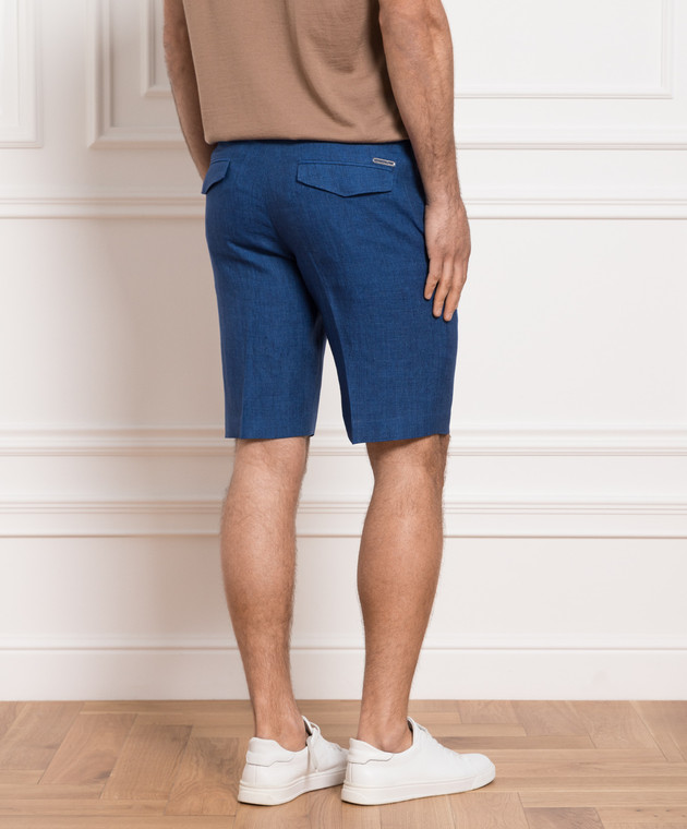Stefano Ricci Blue linen shorts M1T3200290L0001F image 4