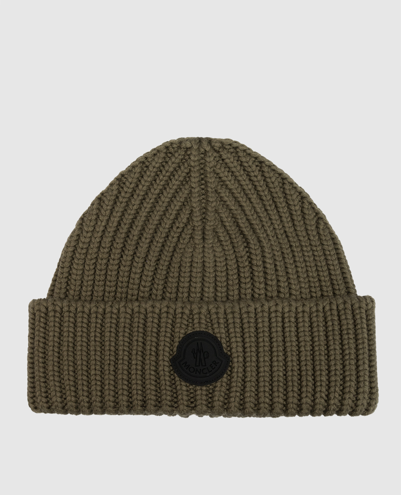 

Зеленая шапка из шерсти с логотипом, Зеленый, Шапки