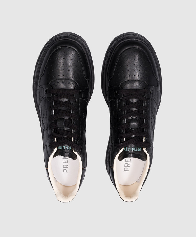 Premiata Черные кожаные кроссовки QUINN QUINN изображение 4