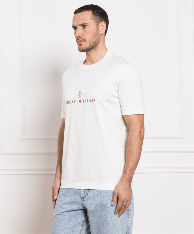Brunello Cucinelli Біла футболка з принтом M0T718431 зображення 3