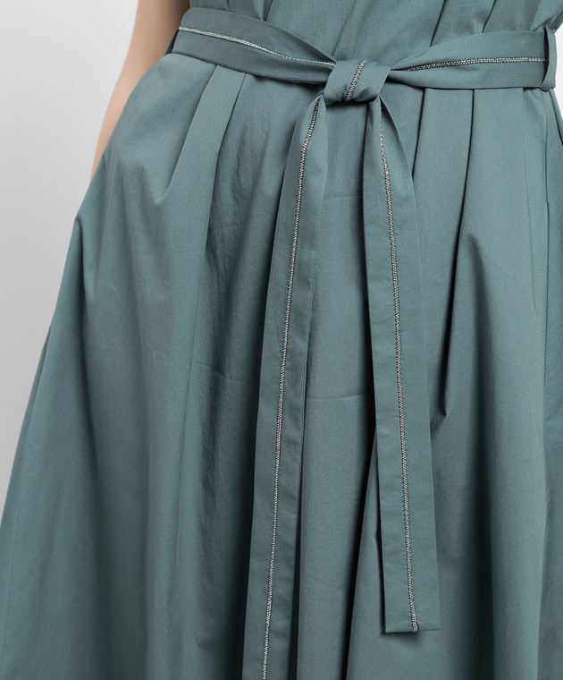 Peserico Зелена сукня міді з ланцюжком моніль S02570A01979 зображення 5