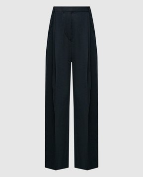 Victoria Beckham Синие брюки с высокой талией 1423WTR005177A